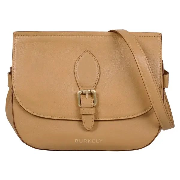 Dámska crossbody kožená kabelka Burkely Moja - béžová