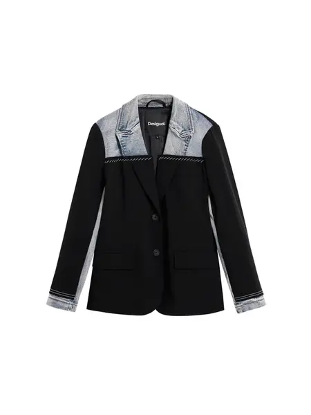 Desigual Blejzer  modrá denim / čierna