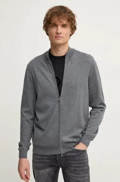 Vlněný svetr BOSS Balonso-L šedá barva