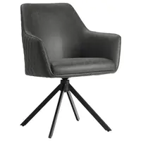 Ambia Home ŽIDLE S PODRUČKAMI, železo, mikrovlákno, antracitová, černá