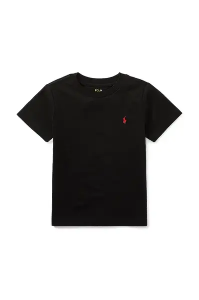 Dětské bavlněné tričko Polo Ralph Lauren černá barva, 322832904036