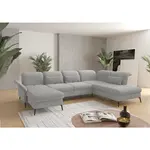 Sit & More SEDACÍ SOUPRAVA, textil, světle šedá