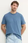 Bavlněné tričko Pepe Jeans DARIUS TEE modrá barva, s aplikací, PM509723