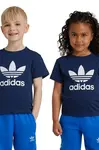 Dětské bavlněné tričko adidas Originals tmavomodrá barva, s potiskem, IY2382