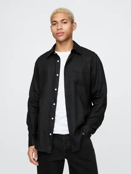 GAP Lněná košile Classic Shirt - Pánské