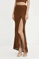 Sukně Charo Ruiz Ibiza Eris hnědá barva, maxi, pouzdrová, 255403