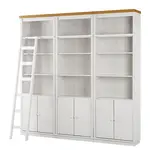 MID.YOU KNIHOVNA, bílá, medová, borovice, 223/222/34 cm