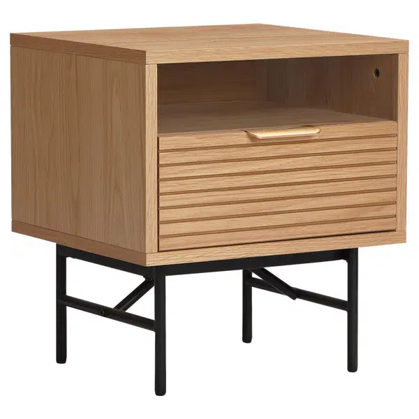 Boxxx NOČNÍ STOLEK, dub, černá, barvy dubu, 45/50/40 cm