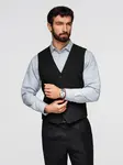 Ombre Elegant men's SLIM FIT herringbone vest - black