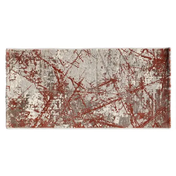 KOBEREC TKANÝ NA PLOCHO, 120/170 cm, červená, béžová