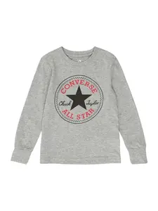 CONVERSE Tričko  sivá / červená / čierna