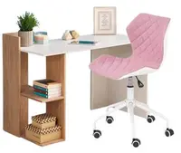HALMAR Sestava - Stůl FINO bílý + Židle MATRIX růžová