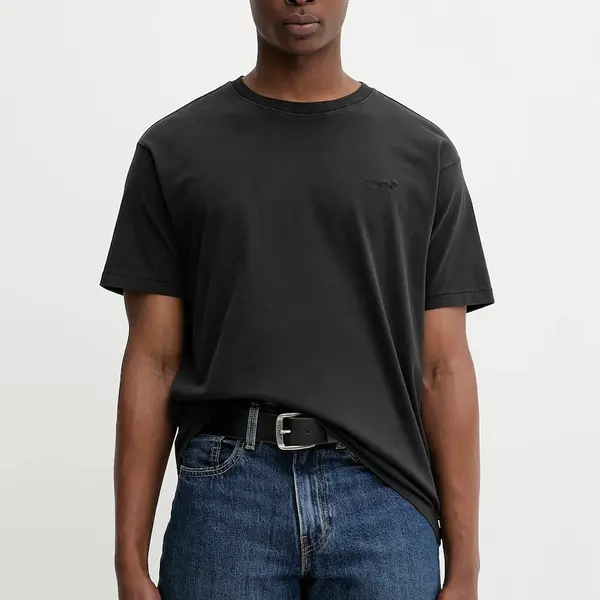 Tričko Levi's pánské, černá barva, hladké, A0637.0001-Blacks
