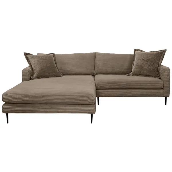 P & B ROHOVÁ SEDAČKA, textil, hnědá