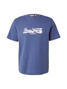 Pepe Jeans Tričko  modrá denim / biela