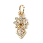 Brass Micro Pave Cubic Zirconia Charms