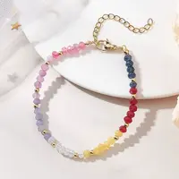 Chakra Dyed Natural Malaysia Jade Rondelle Beaded Bracelets for Women