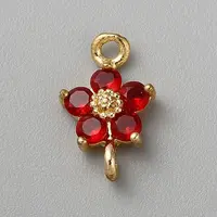 Light Gold Plated Brass Pave Glass Connector Charms