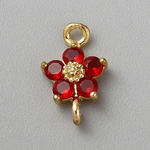 Light Gold Plated Brass Pave Glass Connector Charms