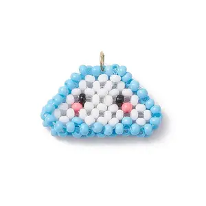 Glass Seed Beaded Cloud Pendants