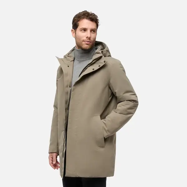 Beige Men's Parka Geox Doray - Mens