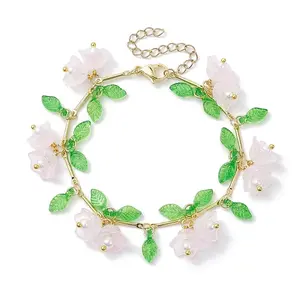 Flower Glass & Acrylic Charm Bracelets