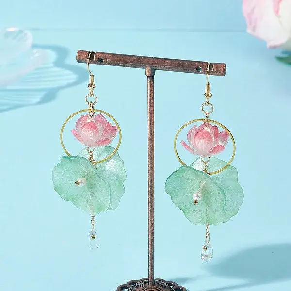 Glass & Acrylic Beads Dangle Earrings