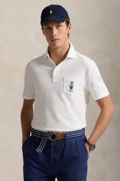 Bavlněné polo tričko Polo Ralph Lauren bílá barva, 710963818