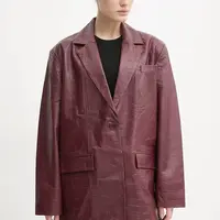 Kožené sako Gestuz červená barva, 10909797