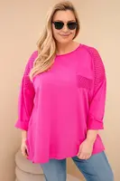 Kesi Włoski dámská plus size mikina fuchsiová