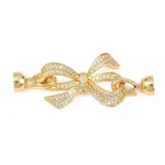 Brass Micro Pave Clear Cubic Zirconia Fold Over Clasps