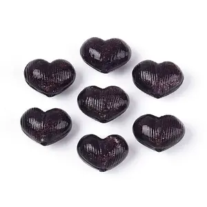 Handmade Gold Sand Lampwork Beads