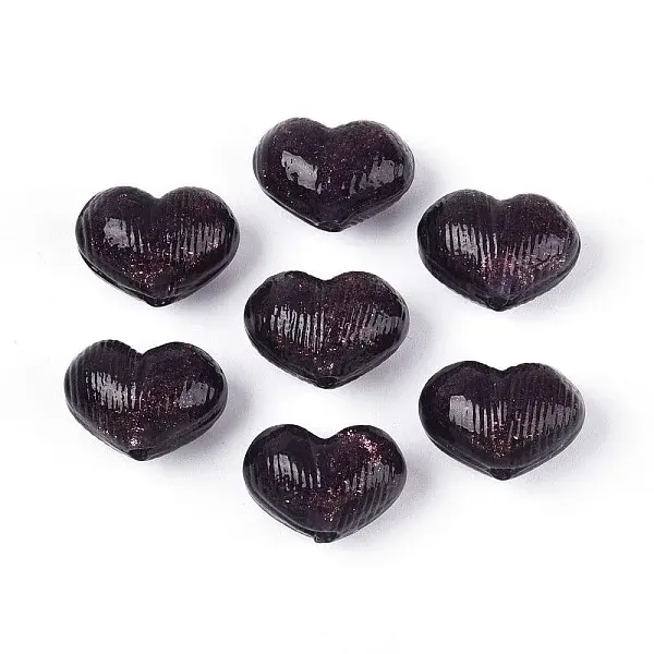 Handmade Gold Sand Lampwork Beads