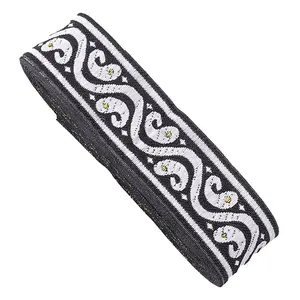Ethnic Style Embroidery Flower Polyester Ribbon
