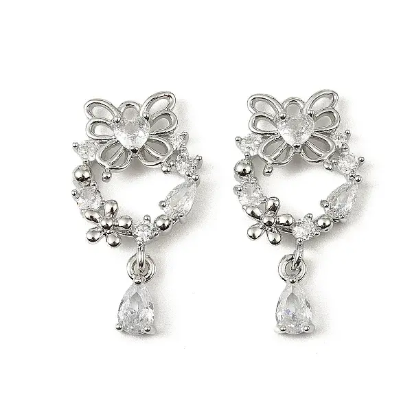 Brass Micro Pave Cubic Zirconia Pendants