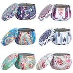 30pcs 6 Colors Printed Flower Pattern Tinplate Storage Box