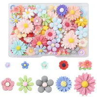 100Pcs 10 Styles Opaque Resin Cabochons