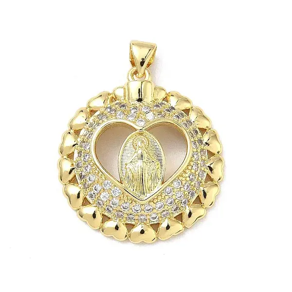 Brass Micro Pave Clear Cubic Zirconia Pendants
