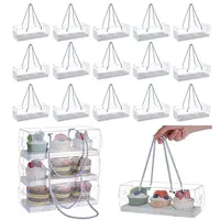 Folding Rectangle PET Plastic Portable Cupcake Gift Storage Box