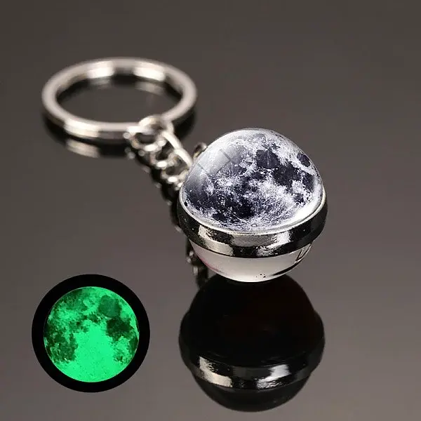 Luminous Glass Pendant Keychain