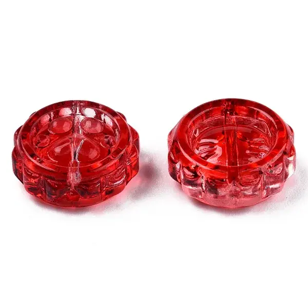 Transparent Spray Painted Glass Beads