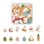 48Pcs 12 Style Alloy Enamel Pendants