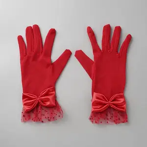 Bowknot Polyester Gauze Gloves