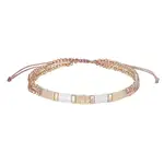 Bohemian Style Glass Seed Bead & Plastic Braided Bead Bracelets