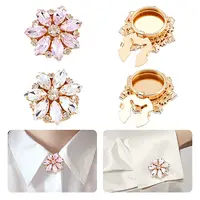 4Pcs 2 Colors Alloy Rhinestone Cufflinks