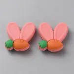 Rabbit Ears with Carrot Food Grade Eco-Friendly Silicone Focal Beads