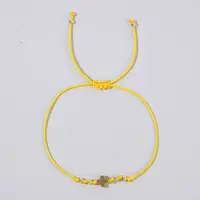 Adjustable Cross & Round Braided Bead Bracelets for Women