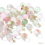40Pcs Transparent Spray Painted Glass Charms