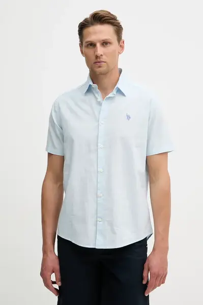 Dětská košile ze směsi lnu U.S. Polo Assn. LINEN BLEND SS