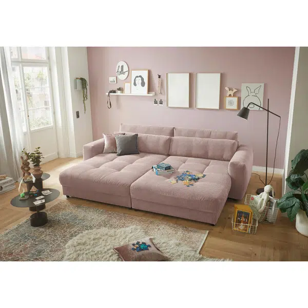 MID.YOU POHOVKA BIG SOFA, textil, kompozitní dřevo, světle růžová